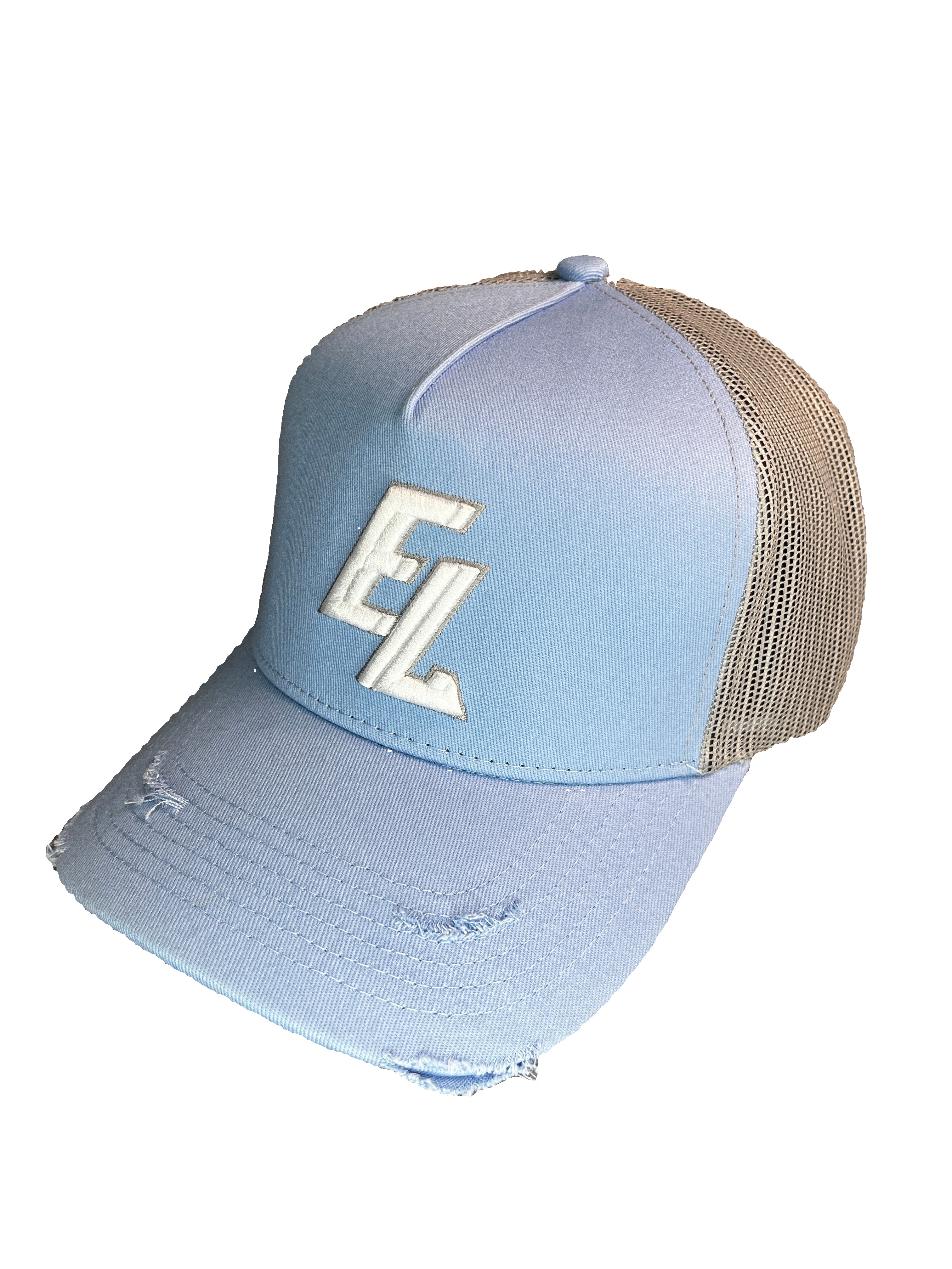 2.0 New Season Baby Blue and Grey EL Trucker Hats