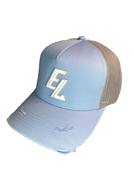 2.0 New Season Baby Blue and Grey EL Trucker Hats